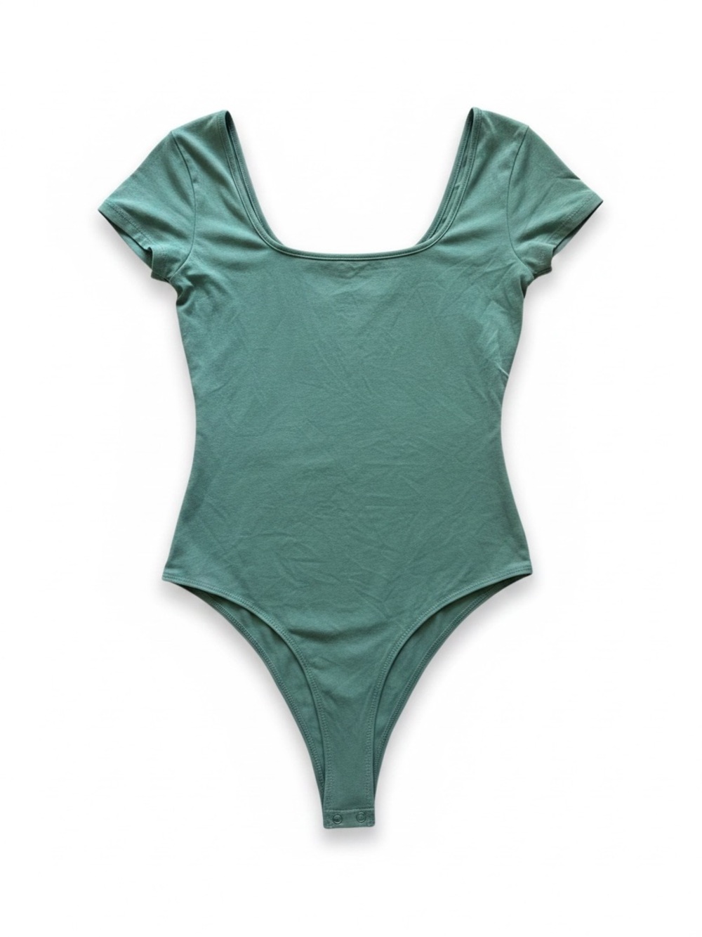 American Eagle Green Scoop Neck Short Sleeve Bodysuit Size Small